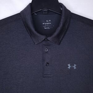 Under Armour Polo Shirt Mens XL Black Playoff Loose Performance